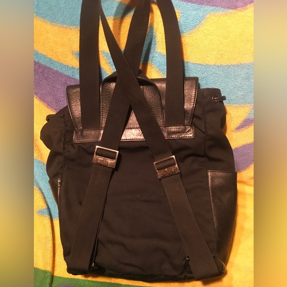 GUCCI Rucksack Backpack Nylon Leather Trim Slingback Daypack - Picture 4 of 16